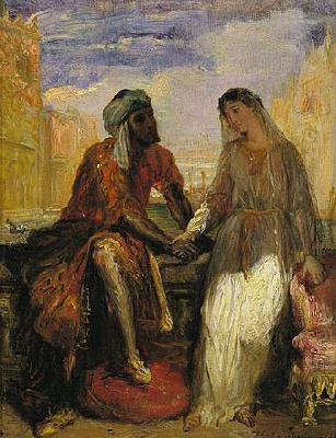 Theodore Chasseriau Othello and Desdemona in Venice France oil painting art